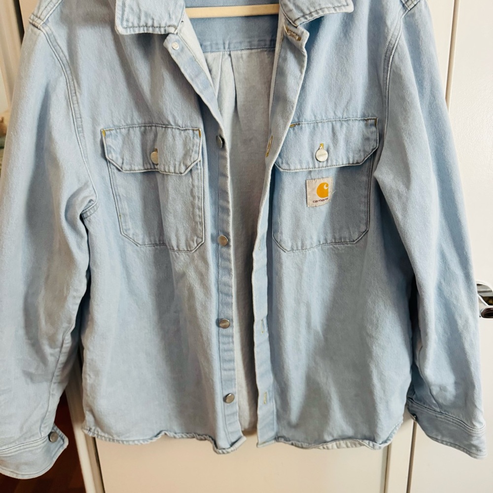 Carhartt Work In Progress Blue Harvey Denim Button Down Shacket - Picture 4 of 7
